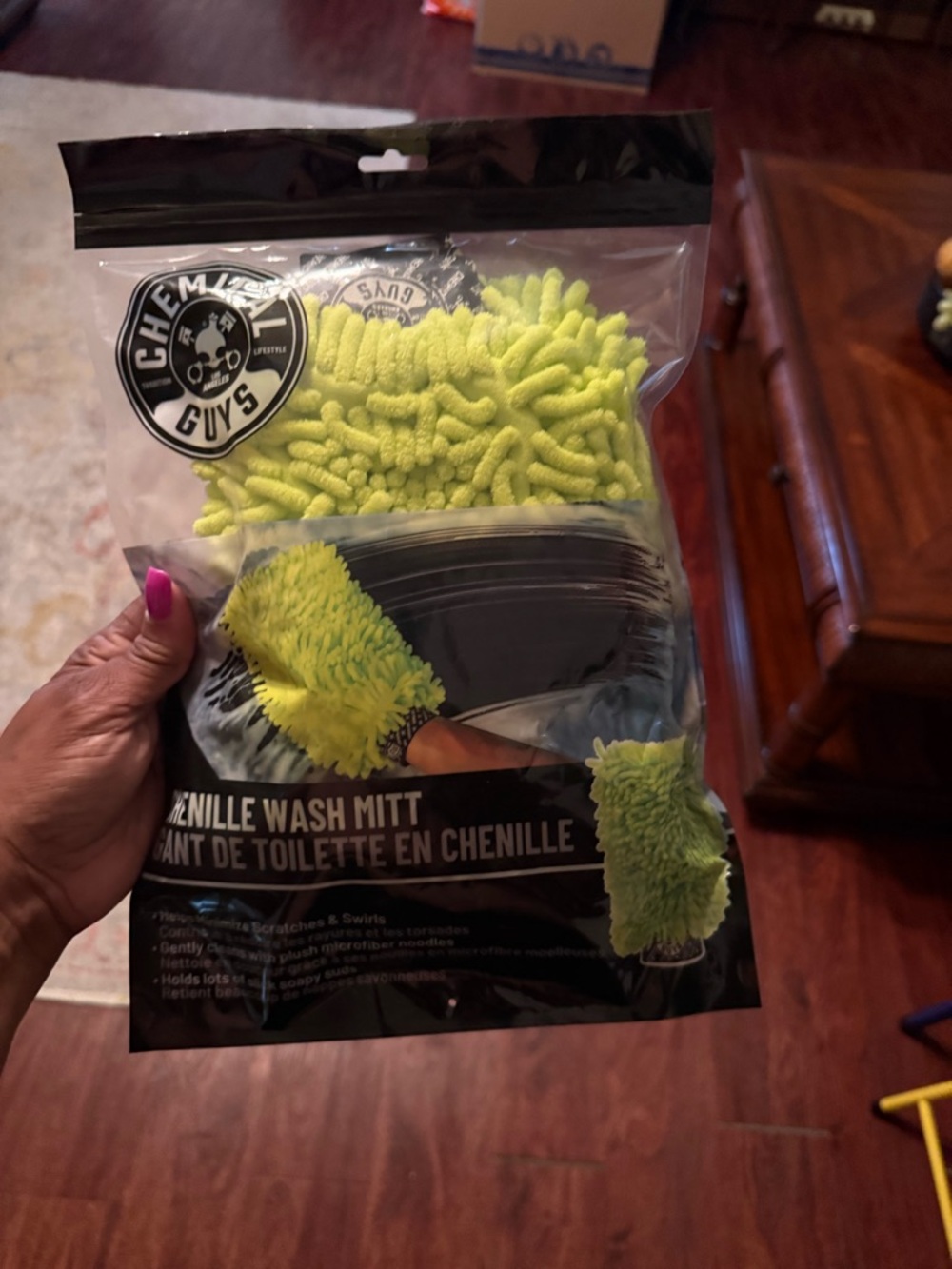 Lime Green Chenille Wash Mitt